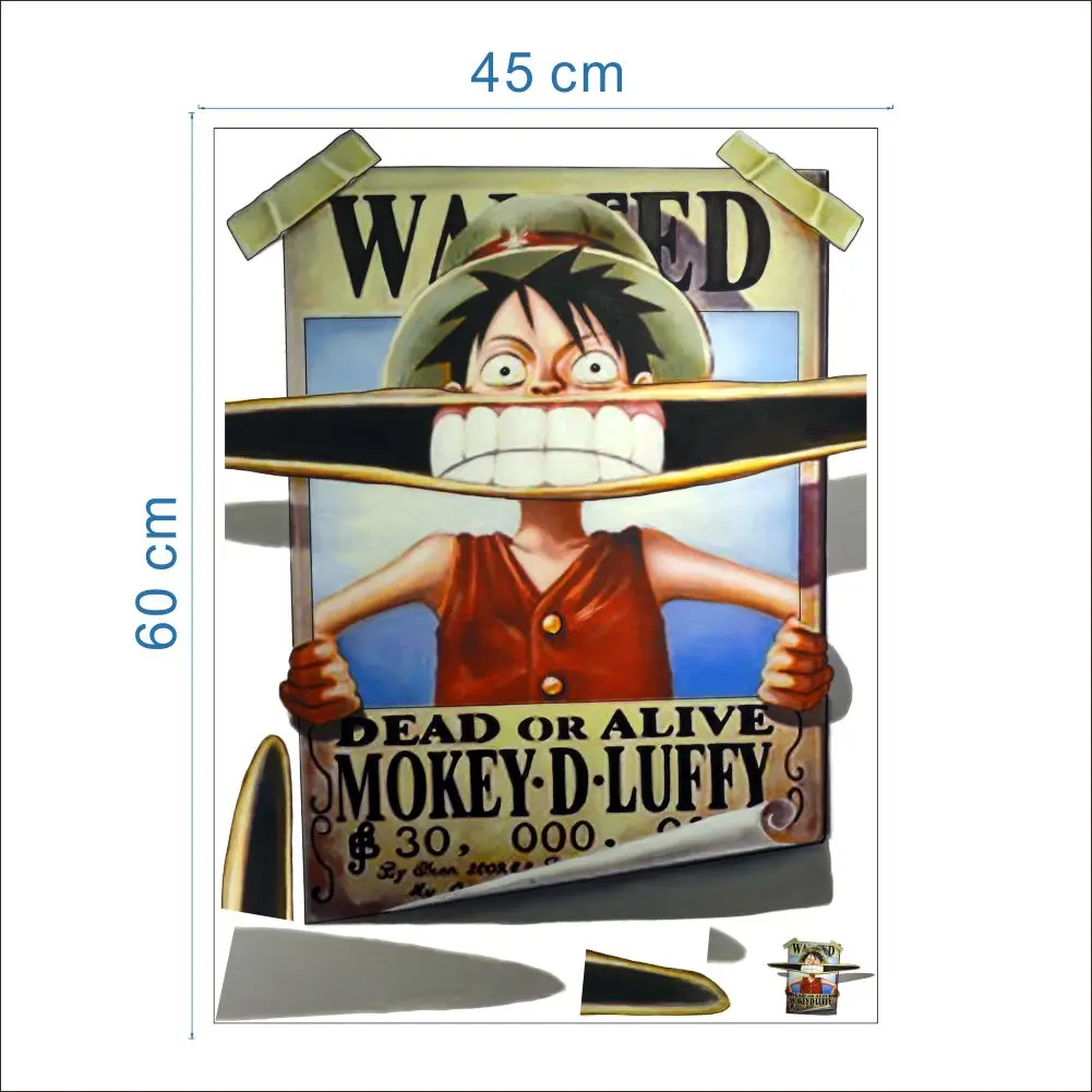Želel Monkey D. Luffy Stenske Nalepke Za Otroke, Soba Dekoracijo Doma Enem Kosu 3d Zdrobljen Luknjo Zidana Umetnosti Fantje Stenske Nalepke Pvc Plakat