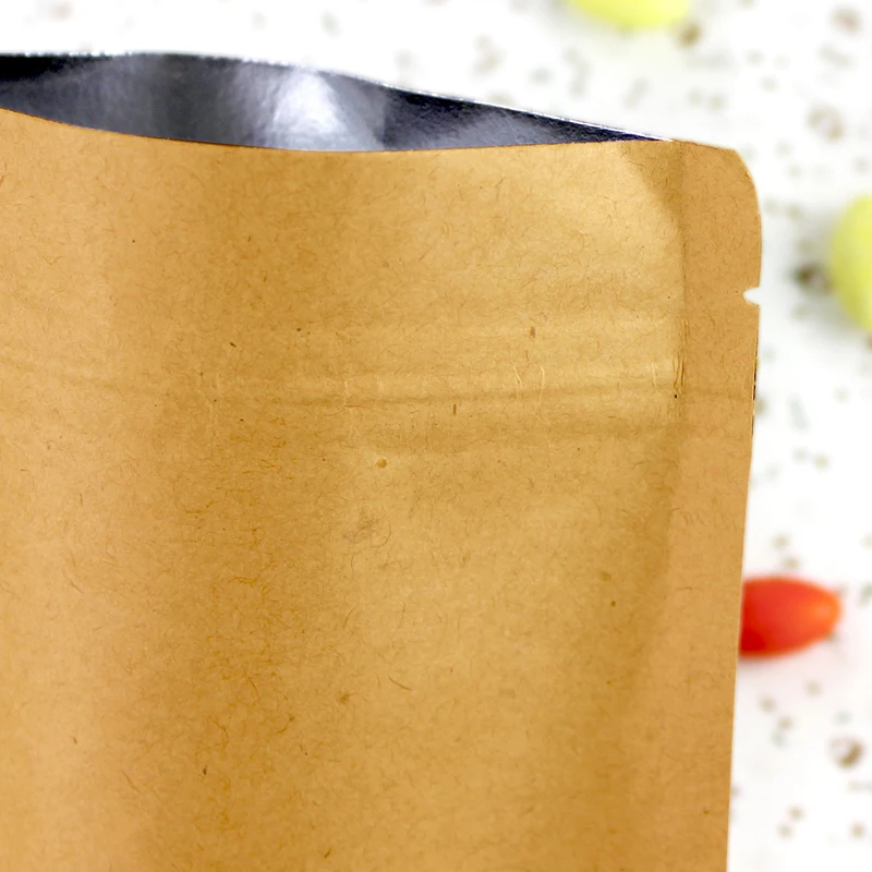 Organizator 15x21cm Kraft Papir za Vreče Aluminijasto Folijo, Znotraj Ravno Dno Čaj Vrečko Hrane Pakiranje Torbe Brezplačna Dostava
