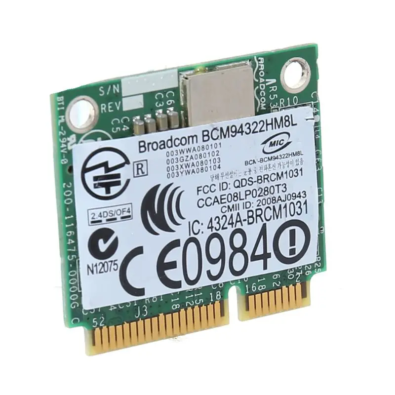 BCM94322HM8L BCM94322 Dual Band 802.11 a/b/g/n DW1510 Mini PCIE Kartico WiFi Adapter 83XB