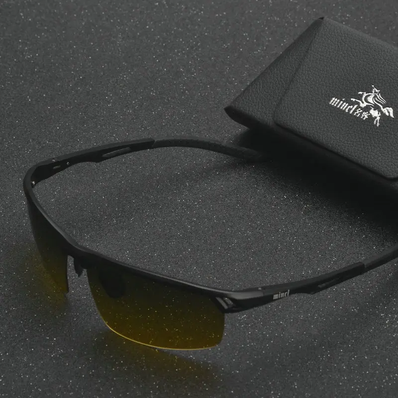 MINCL/ nova Anti-Glare Očala Očala Polarizirana Vožnjo sončna Očala Rumena Leča Night Vision Vožnje Očala Moških Z box FML