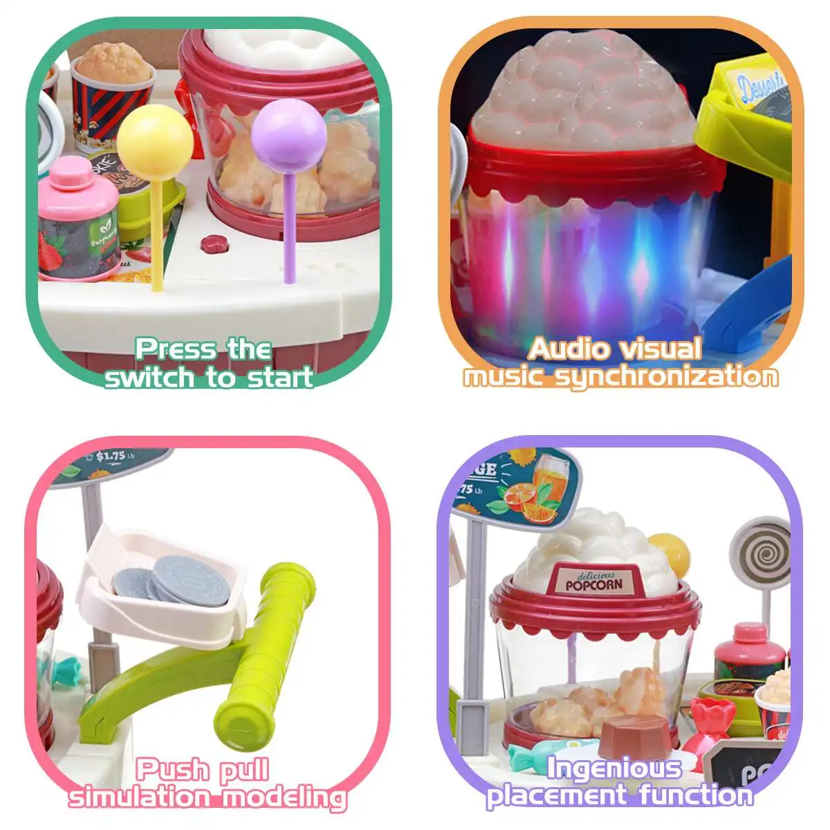 55Pcs Otroška Igrača, Otroci, Kuhinja Pretvarjamo, Igra Igrače Simulacije Kokice Ice Cream Shop Kuhinja Košarico Set Hrane Model Igrače Otrokom Darila