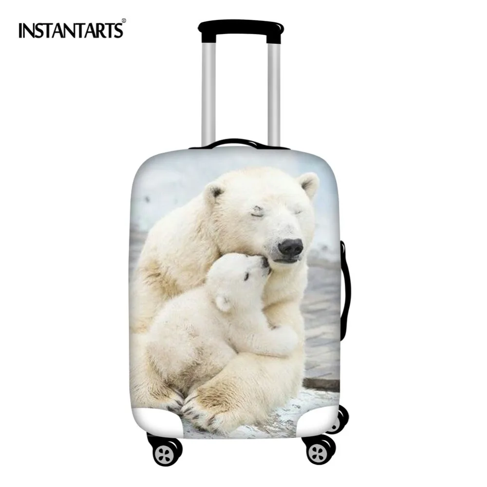 INSTANTARTS Polarni medved 3D, Živali, Tiskanje Potovalne Prtljage, Prevleke za 18-30 Palčni Zadrgo Prah, Dež Spandex Vozička Kovček Pokrov
