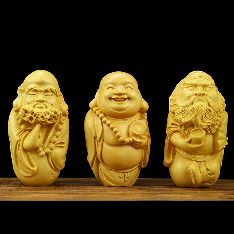 Dharma Maitreja Chung Kuei Masivnega Lesa, Delno Ročno Obrt Šimšir Kip Bude, Lesena Figurice Kip Miniaturni Čaj Pet GY112