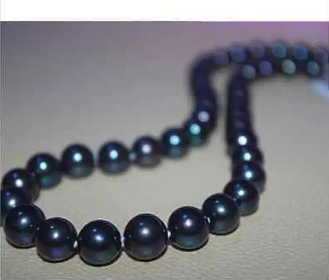 Očarljivo AAA 10-11 mm krog bela črna biserna ogrlica, ki določa uhan