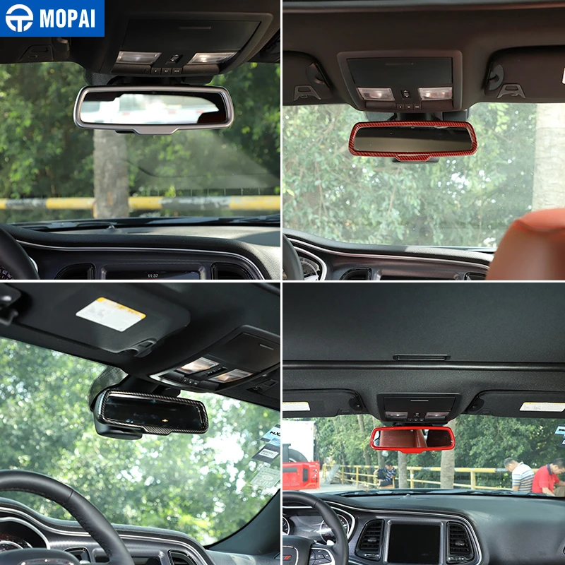 MOPAI Notranja Oprema za Challenger+ Avto Notranje Rearview Mirror Kritje Dekoracijo Nalepke za Dodge Challenger+