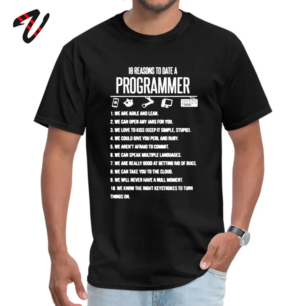 Priljubljena Geek majice Moške 10 Razlogov Za Prenehanje Programer Vrhovi Tees Grafični Tshirt Smešno Poletje Kratek Rokav Bombaž Ulične