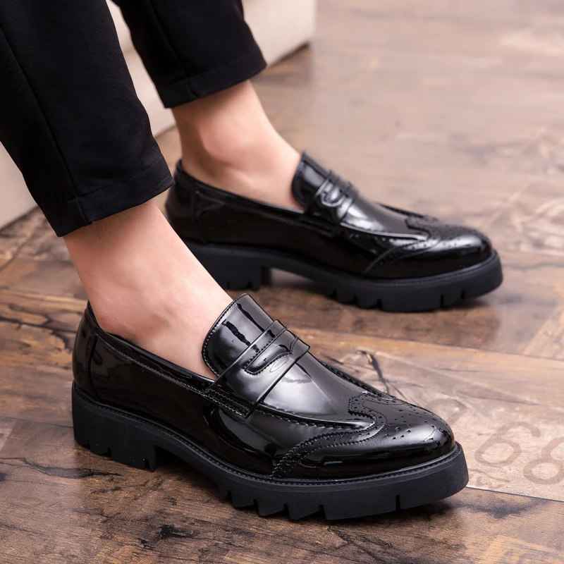Moški čevlji priložnostne naravnega usnja loafers moški udobno blagovne znamke mens formalnih brez lacesSpring in Jeseni 2019Fashion loafers