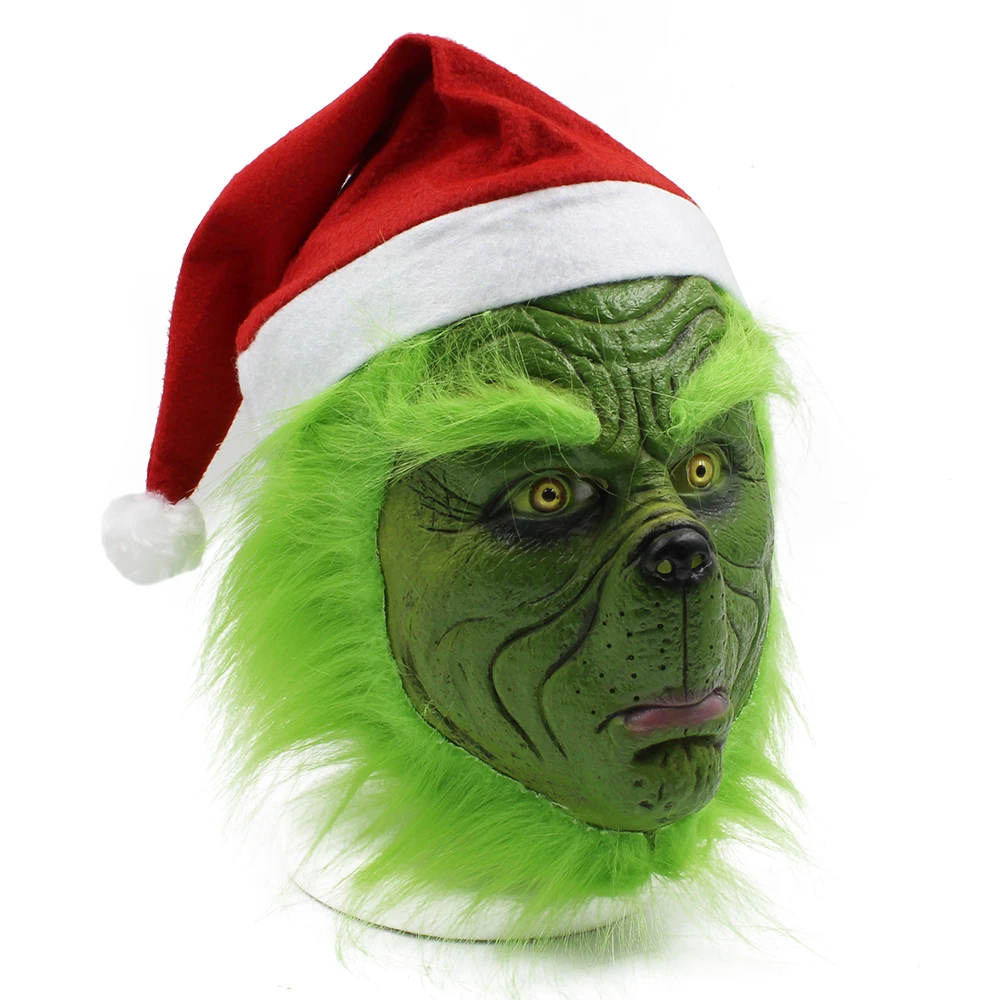 Božič Geek, ki je Ukradel Božič Cosplay Masko Božič Klobuk Kostum Čelada, Kako Božič Geek, ki je Ukradel Božič Stranka Rekviziti