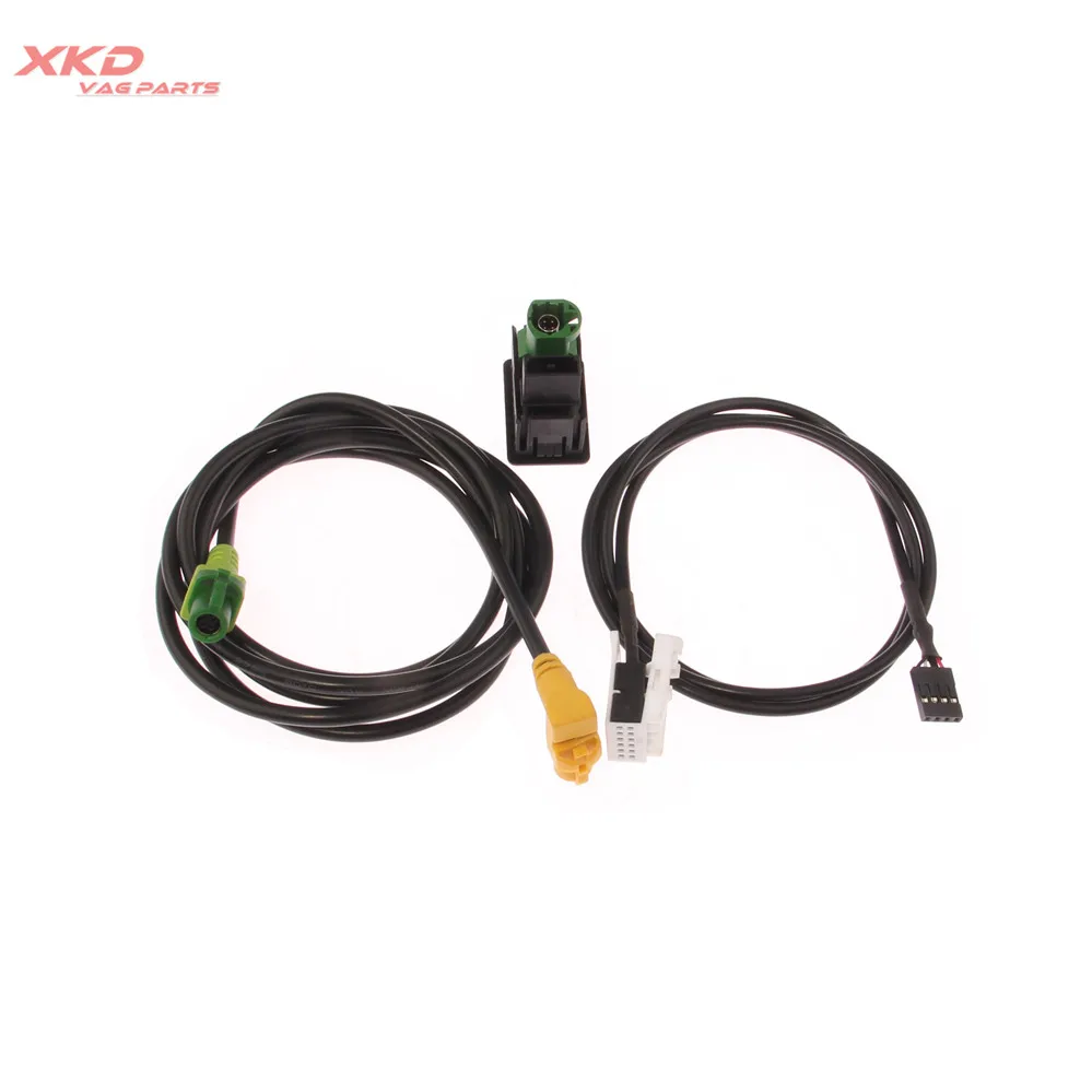 USB AUX v Vtičnico & Komplet kablov Za V, W Passat B6 B7 R36 CC Tiguan RCD510 RNS315