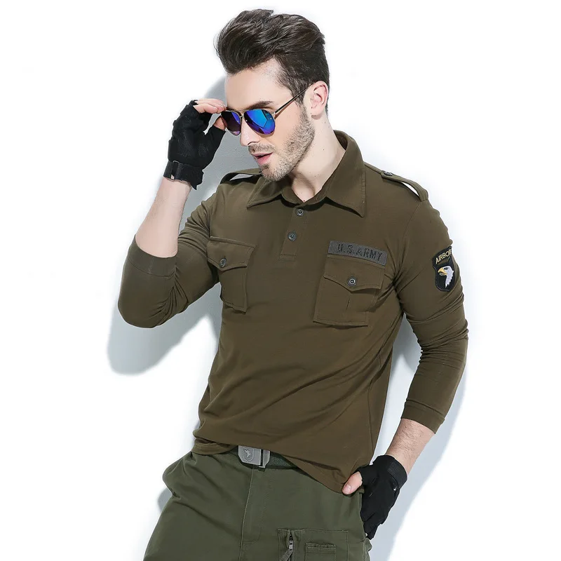 Vojaško Taktično T Shirt 101 Zraku Vojak Boj Proti Prikrivanje Majica S Kratkimi Rokavi Moški Priložnostne Bombaž Dihanje Camo Dolg Rokav Vrhovi Tees