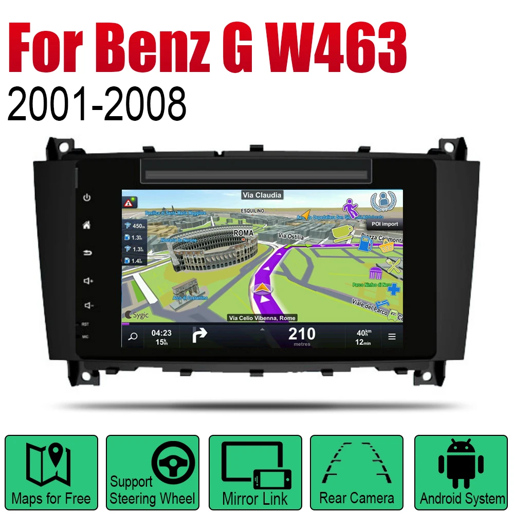 Android 2 Din Auto Radio DVD Za Mercedes Benz G Razred W463 2001~2008 NTG Avto Multimedijski Predvajalnik, GPS Navigacijski Sistem, Radio