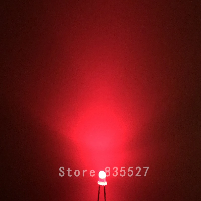 1000pcs/lot 3 mm, rdeče barve DIP Krog svetlobe LED diod kratke noge Za DIY luči, LED Luči Kroglice Novo izvirno F3
