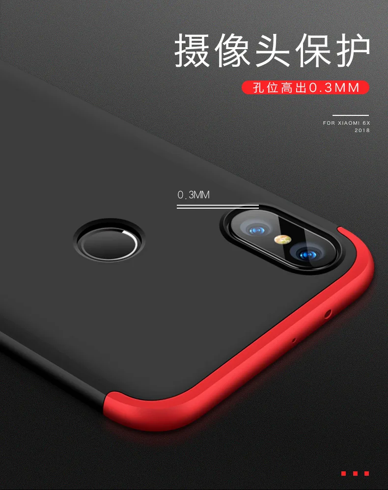 Za Xiaomi Mi A2 Primeru Trdi 3 v 1 Mat Oklep Hibridni Zaščitna hrbtni pokrovček ohišja za xiaomi mi 6x mia2 mi6x polno kritje lupini