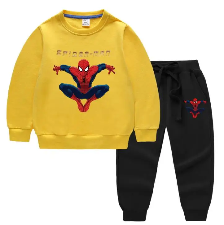 Disney Priložnostne Spiderman otroških Oblačil za Dekleta Risanka Oblačila 2 KOS Set Dolg Rokav Otroci Baby Kapuco+hlače Obleko