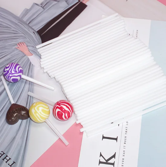 (100 kozarcev)/Paket Lollipop Palico Živilskih Plastičnih Pop Bedak Palice Cake Pop Palice Za Lollypop Sladkarije, Čokolada, Sladkor Pole