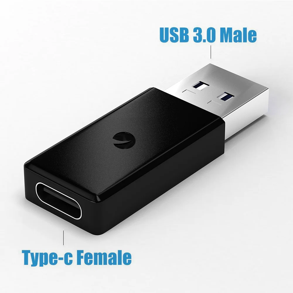 USB 3.0 Moški na USB 3.1 Tip C Ženski Podatkov Pretvornik USB 3.0 USB-C Ženski Adapter Vmesnik za Prenosni Telefon Črna
