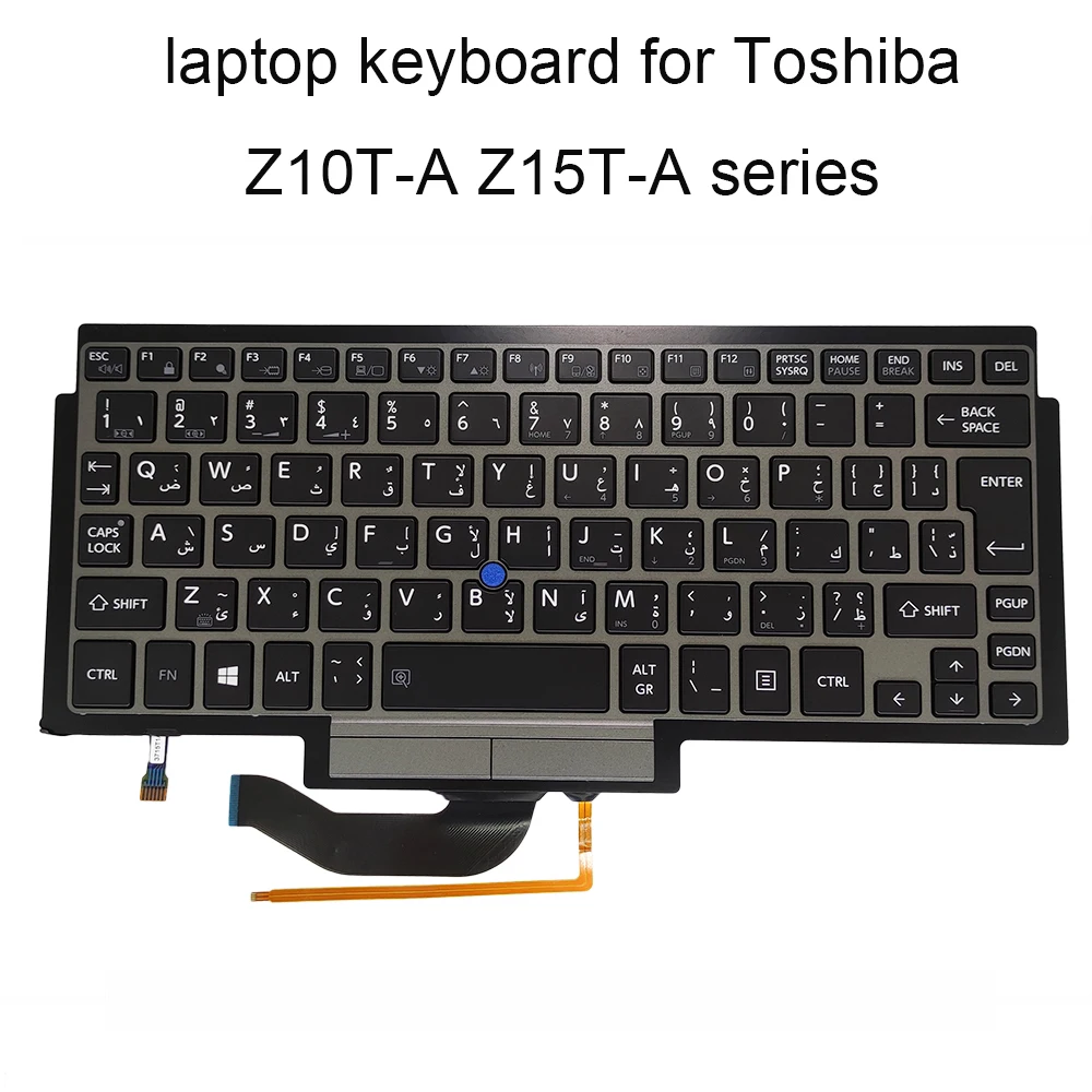 Zamenjava tipkovnice osvetljene tipkovnice Z10T za Toshiba portege Z15T FS Farsi arabski black KB srebrni okvir kaže G83C000DR3