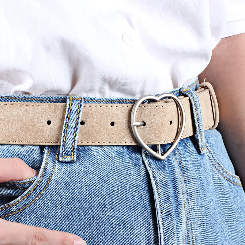 Casual fashion temperament wild peach heart buckle wide section ladies belt belt trousers