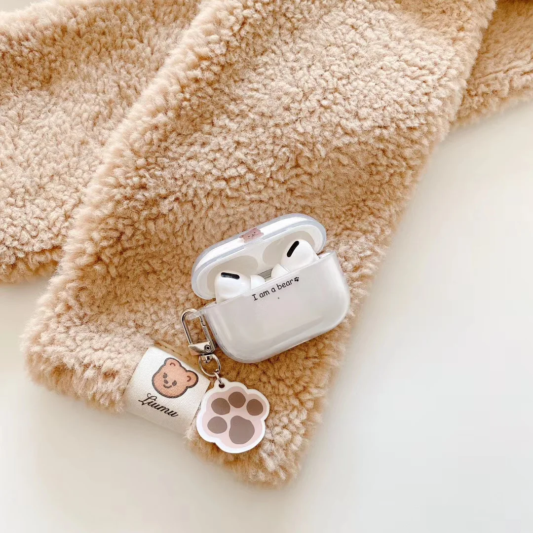 Lepe Risanke Medved odtis obesek Pregleden Brezžične Bluetooth Slušalke mehko kritje Za Airpods PRO 2 Slušalke Zaščitna torbica
