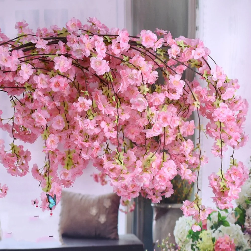 Štiri Veje Vsak Šopek Simulacije Češnjev Cvet cvet Dolgo-Breskev veje Poroko Arch Dekorativni Cvet Doma stranka dekor