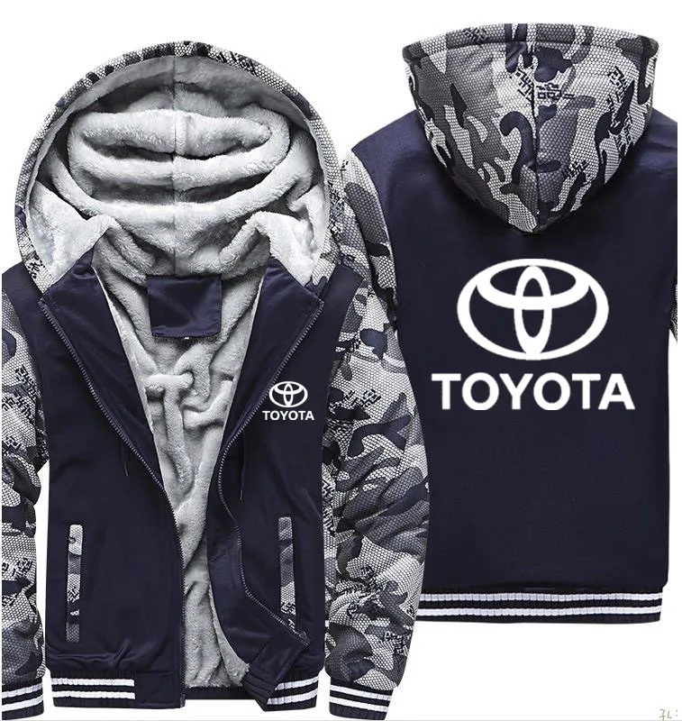 Hoodies Moških Toyota Avto Logotip Tiskanja Jakna Moški pulover s kapuco Priložnostne Pozimi Zgostitev Toplo Runo bombaž Zadrgo Raglan Plašč Trenirke Moški