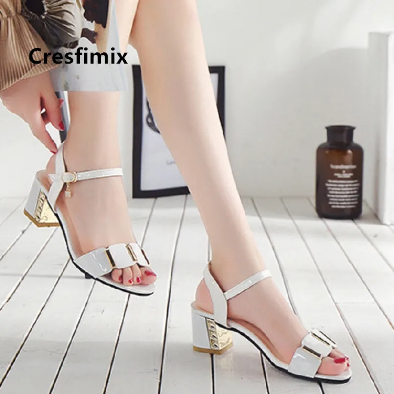 Cresfimix ženske modni udobno visoke pete peep toe sandali, čevlji lady plus velikost sladko belo čevlji mujer tacones altosu a5364