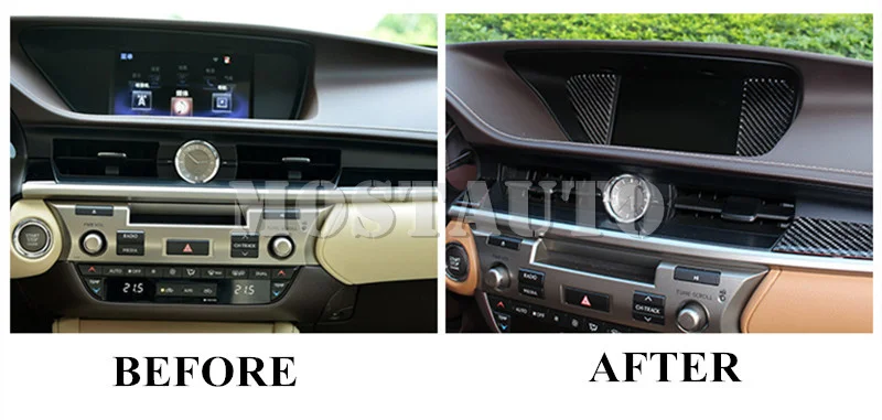 Za Lexus ES 250 300h Ogljikovih Vlaken Konzole GPS Navigacija Trim Kritje za obdobje 2013-2017 2pcs Avto Dodatki Notranjost Avtomobila Dekor Avto Trim