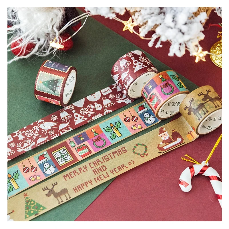 3 cm*5m Vesel Božič Drevo Elk Garland Dekorativni Washi Tape DIY Scrapbooking Nalepke Nalepke Maskirni Trak