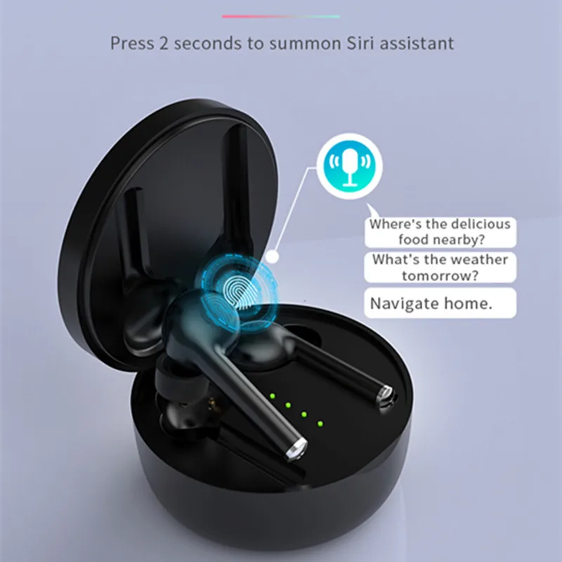 Stavko Tws bluetooth v5.0 brezžične slušalke čepkov za zmanjšanje hrupa, hi-fi zvok, dotik nadzor z mikrofonom modri zob slušalke