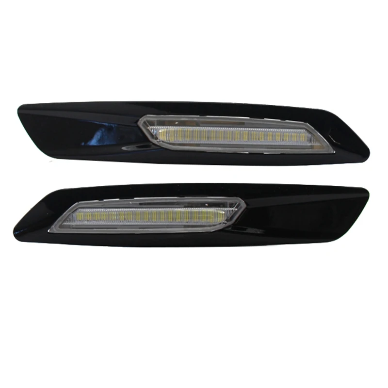 2Pcs Bela LED Strani Oznako Vključite Opozorilne Luči Za BMW 1 3 5 Series E81 E82 E87 E88 E90 E91 E92 E93 E60 E61, Črna