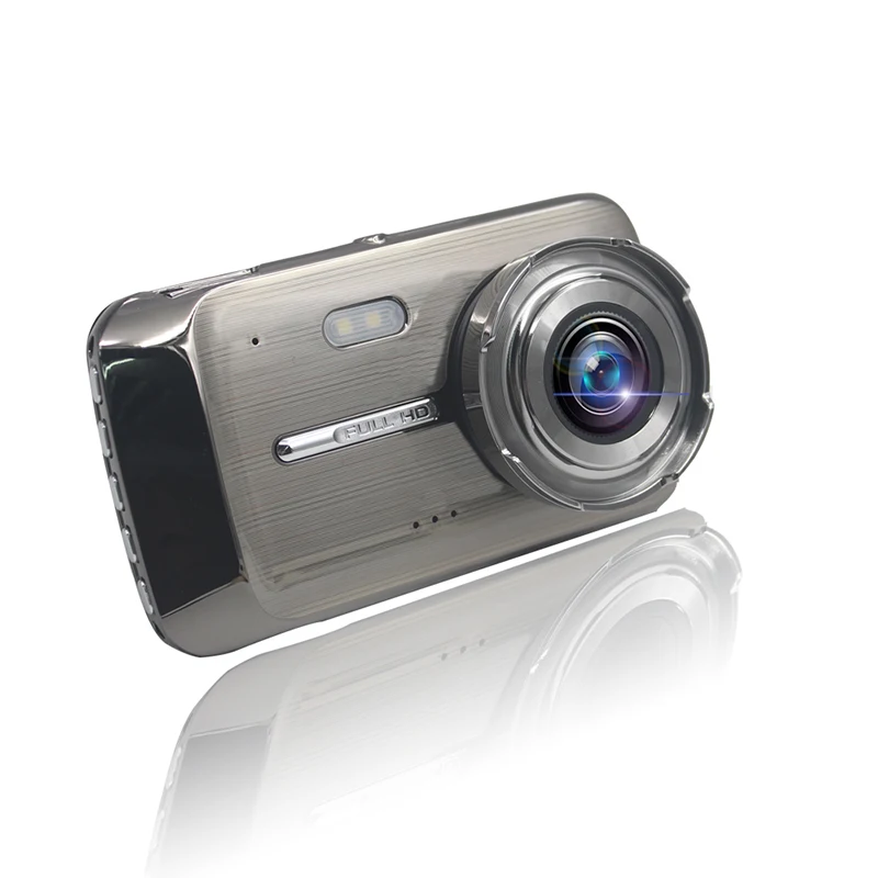 Avto DVR 4.0 Full HD 1080P Dvojno Objektiv Pogled od Zadaj Dash Cam Vozila Fotoaparat, Video Snemalnik Zaslon Auto Detektorja Gibanja Avto Kamere