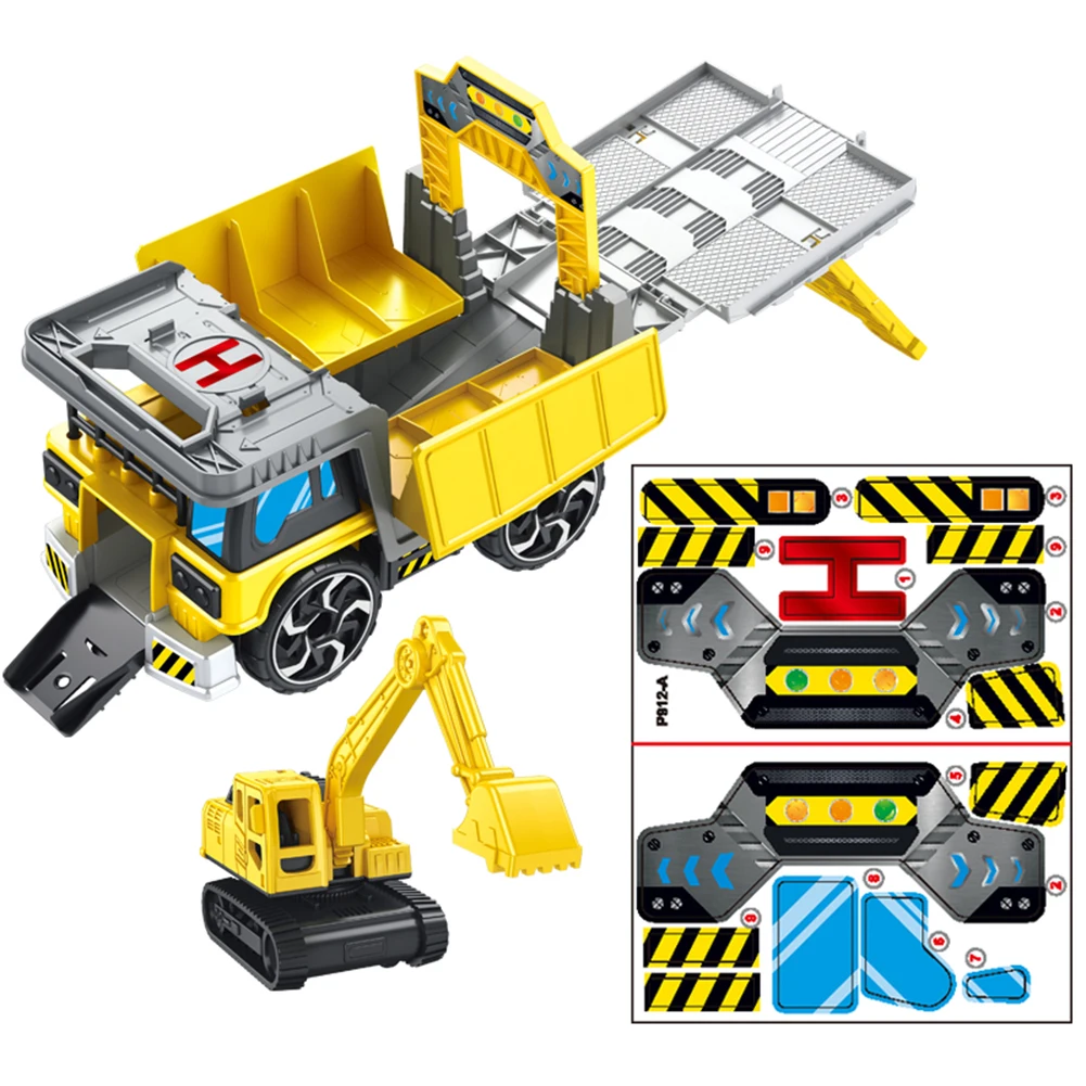 DIY Otroci Igrače Inženiring tlačno Litje Model Smešno, Vozila, Igrače Tovornjak Avto Roboti za Otroke Zgodnjega Učenja Dobave