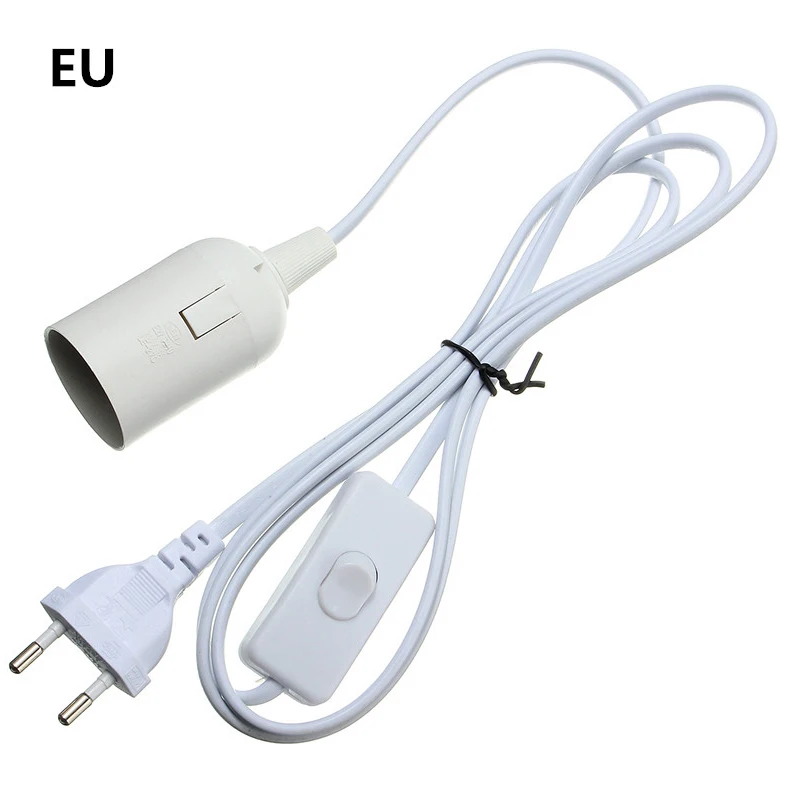 E27 Sijalko Baze Z 1,8 M Napajalni Kabel Neodvisni Pritisni Gumb Preklopi EU Plug E27 Navojem Vmesnik okova