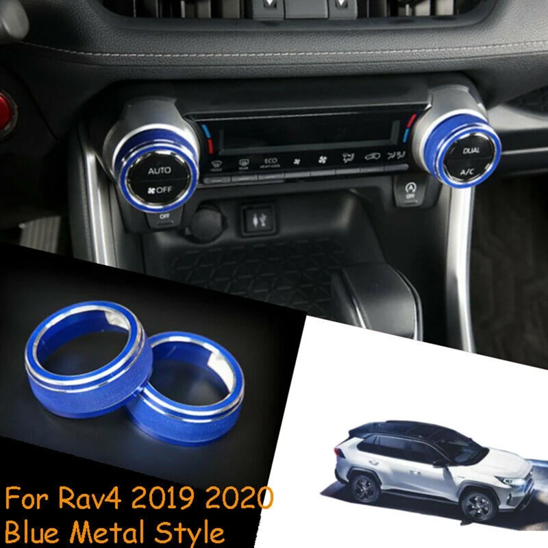 NOVO-AC Stikalo za Nadzor Trim Gumb Dekoracijo Trim Modra Trim Pribor za Toyota RAV4 2019 2020