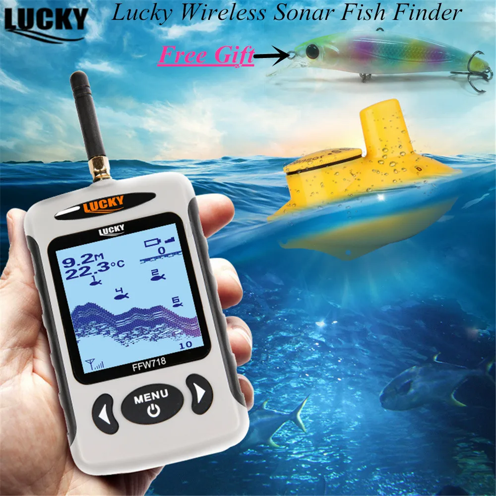 Fishing Lure Srečo, Fish Finder ffw718 Brezžični Ribe Alarm FindFish C Echo Prenosni FinderFish Sonar Senzor Globlje Iskala