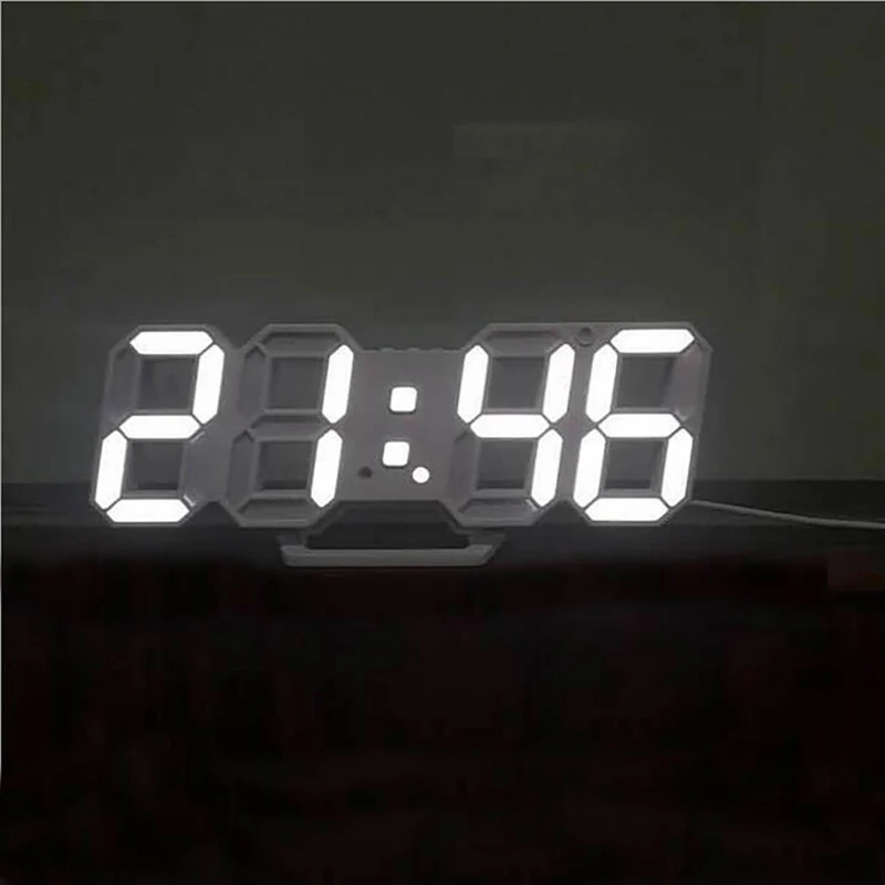 3D LED Stenska Ura Sodobnih Digitalnih Tabela Namizne Budilke Nočna Saat Stenske Ure, Za Domače dnevne Sobe Urad 24 ali 12 ur