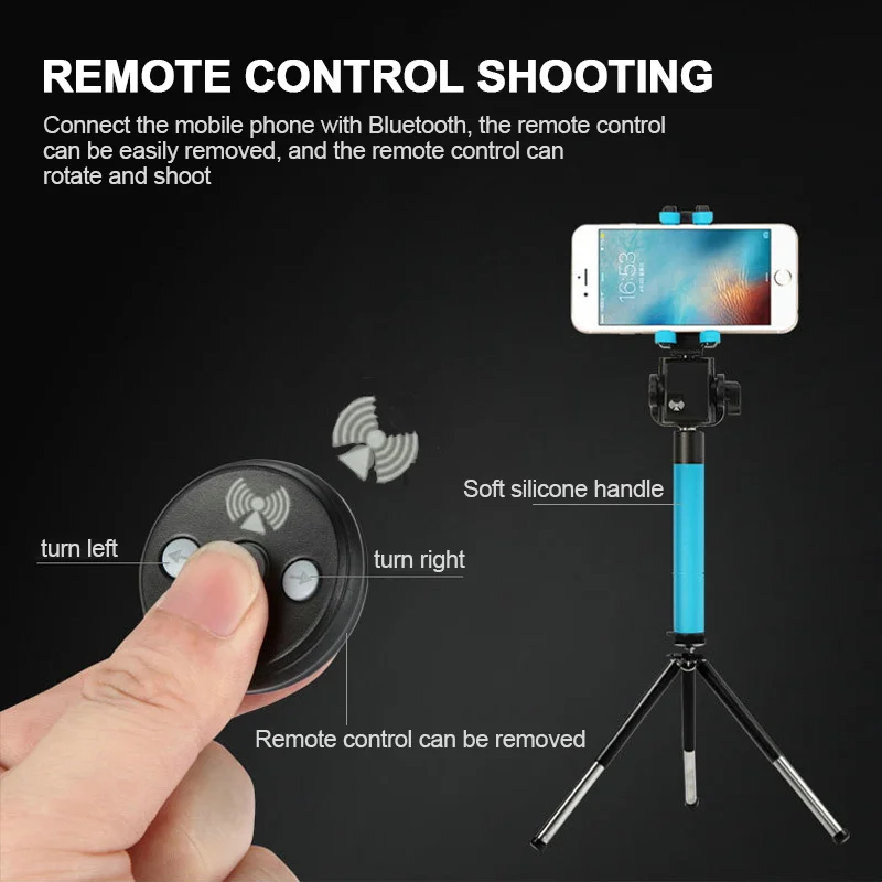 Bluetooth Selfie Palico 360-Stopinjski Električni Rotacijski Ročni Selfie Palico z Daljinskim upravljalnikom za iPhone, Samsung Xiaomi Mobile