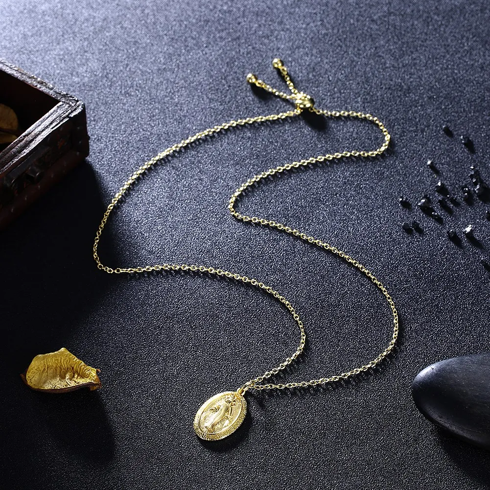 Ovalni obesek colgantes kolye ženske za družice pingente obesek, rumeno kovino estetske marque de luxe iz Dahu Ricu ogrlice