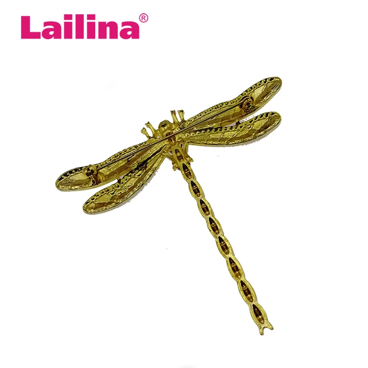 60*70 mm Kovinska Broška Dragonfly Insektov Kristalno Nosorogovo Broška Za Ženske, Nakit Darilo