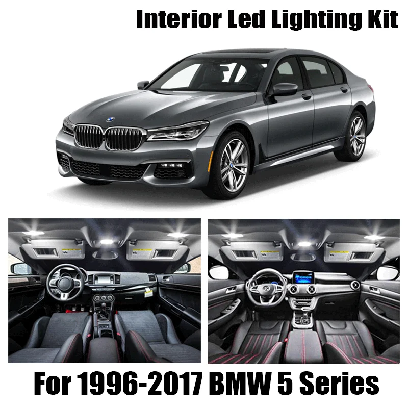 Kot nalašč Bela Napak Canbus LED Žarnica notranjost kupole zemljevid streho žarnice Komplet za 1996-2017 BMW Serije 5 E39 E60 E61 F10, F11
