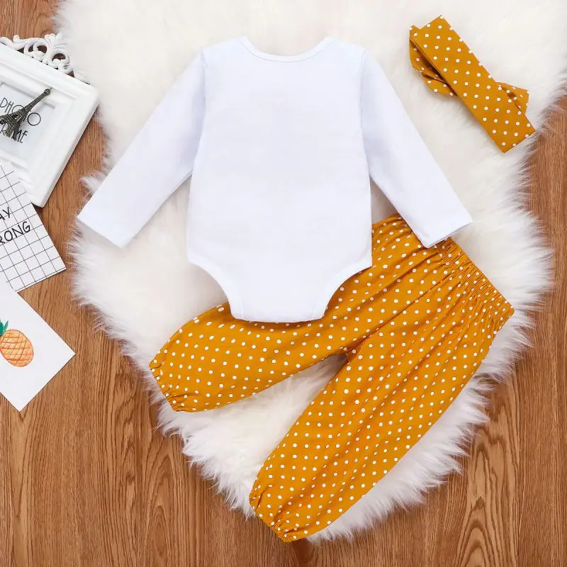 Novorojenega Dojenčka Baby Girl Obleke, Kompleti Moda Pismo Natisnjeno Romper Vrhovi Hlače Glavo 3PCS Moda Obleko Oblačila 0-18 M