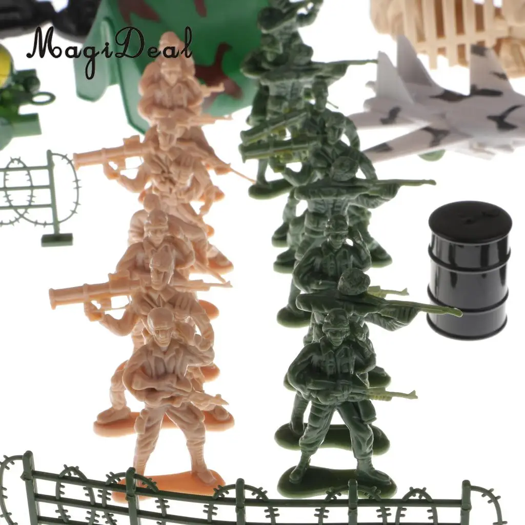 MagiDeal 300Pcs/Set Plastičnih Vojak 5 cm Vojske Številke Playset za Vojsko Baze Scene Pokrajino Model za Odrasle Otroke, Igrače Darilo Dekor