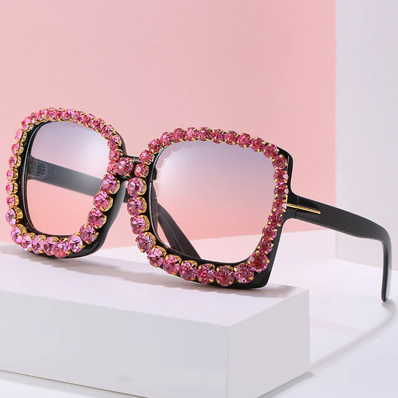 Luksuzni Nosorogovo Kvadratnih sončna Očala Ženske Mode Outdoor Prevelik Odtenki UV400 sončna Očala Najboljšo Prodajo-WT