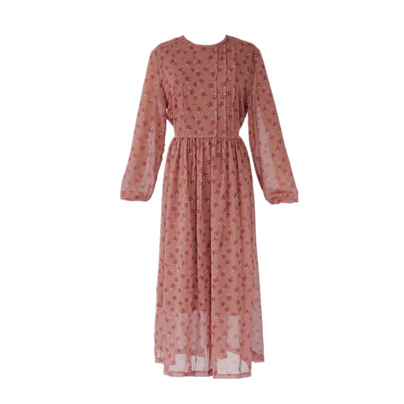 TAJIYANE Pomlad Jesen Dolga Obleka Ženske Vintage Obleko Elegantno Šifon Cvetlični Obleke korejski Slog Priložnostne Oblačila Vestido ZL257