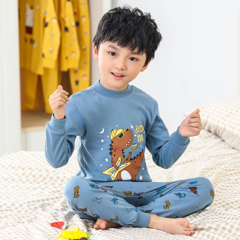 Otroci Pižame Otroška Oblačila, Nastavite Otroci Samorog Risanka Sleepwear Jeseni Bombaž More Fantje Dekleta Živali Pižame Pijamas Set