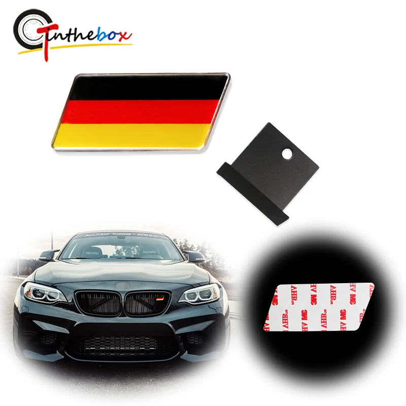 Gtinthebox 1PC Univerzalno Euro nemški Nemčiji Zastavo, Grb Značko w/Maska iz Aluminija Pločevina Paše Za BMW, VW itd