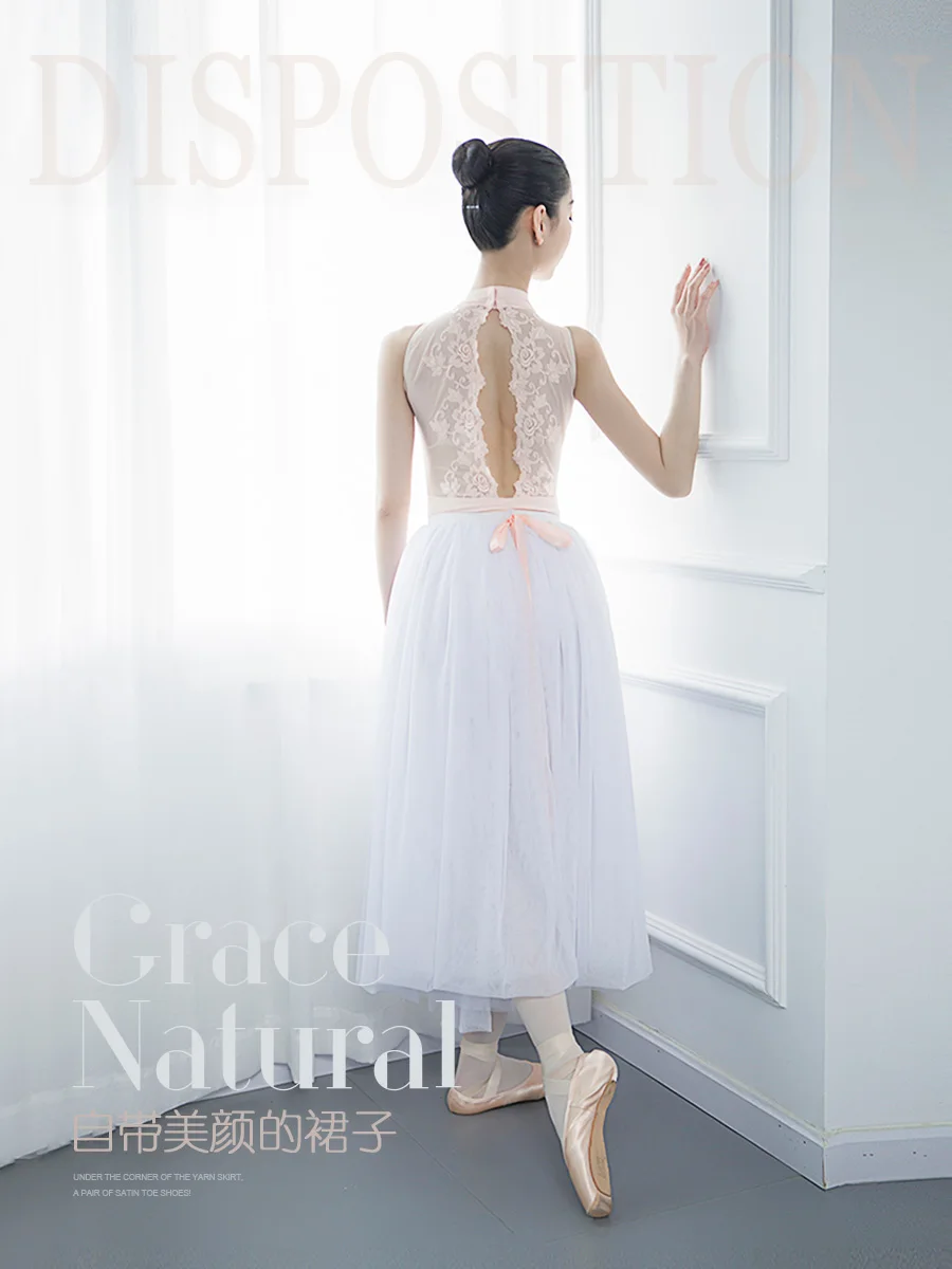 Klasične Sodobne Plesne Kostume Ženski Dekleta Dolgo Krilo 540 Stopinj Eleganten Pas Sodobni Balet Šifon Praksi Krilo