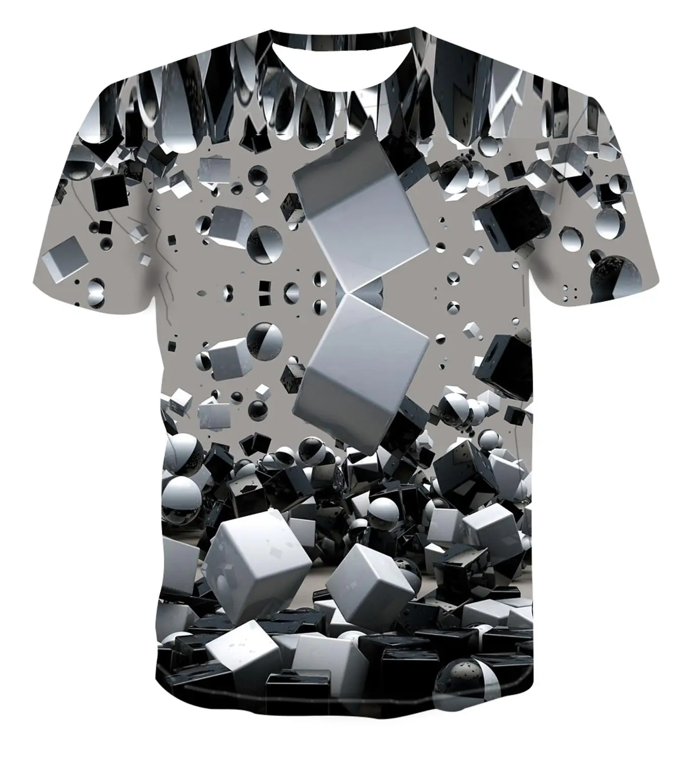 2020 novico! Modni T-shirt, geometrijske kvadrat, T-shirt, moška T-shirt, preprosto barve T-shirt, edinstven 3D tisk T-shirt