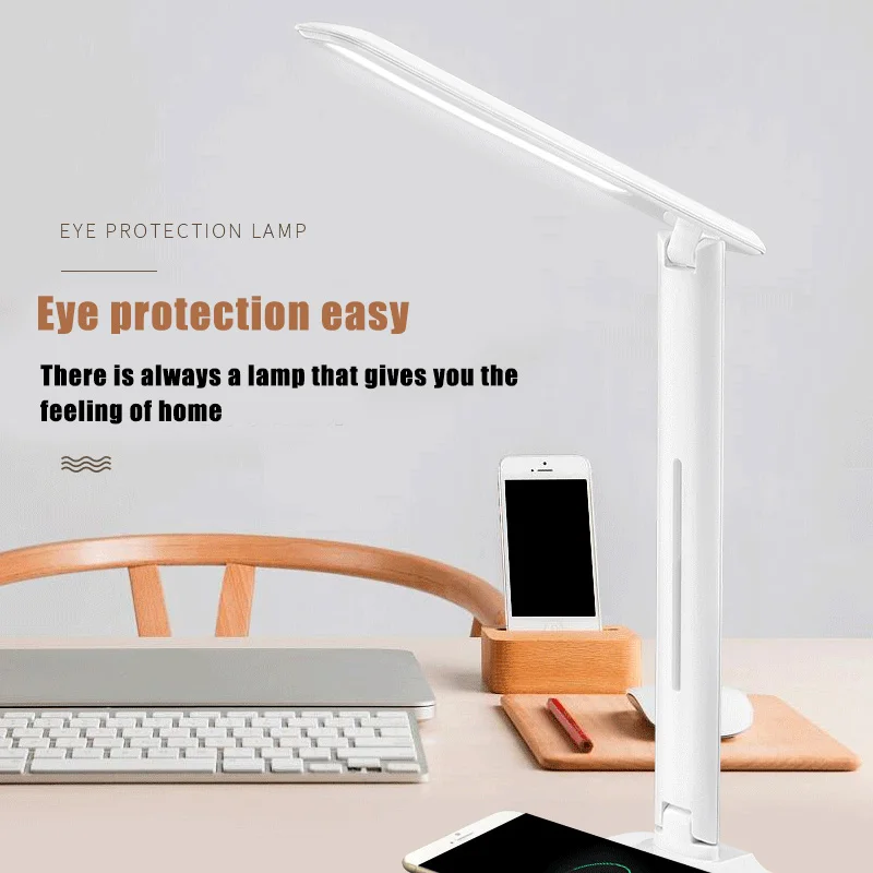 Doma Zložljivo Zaščito za Oči LED Desk namizne Svetilke Qi Brezžično Namizje Polnjenje Spalnica Lučka LB88