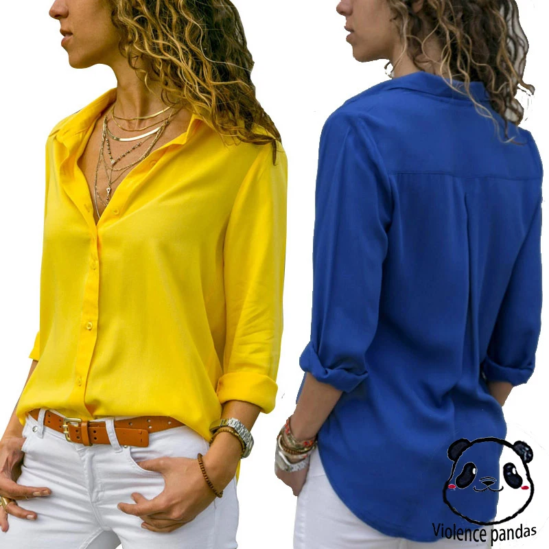 Ženske Vrhovi Bluze Elegantno Dolgo Sleeve Solid Proti-Vrat Šifon Bluzo Žensko Delo, ki Nosijo Majice Plus Velikost Bluzo blusa feminina